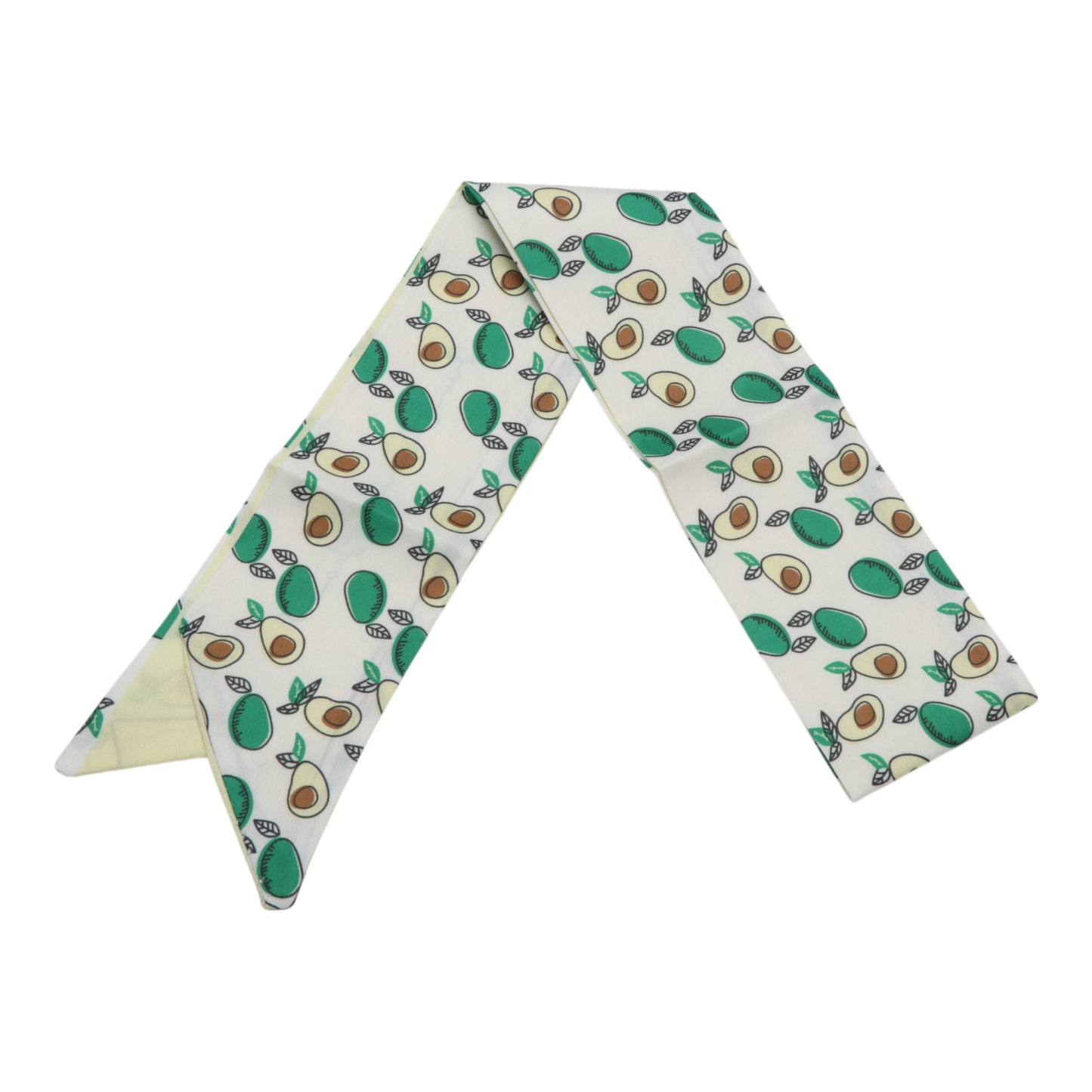 Fruit Print Long Ribbon Headband for Women Green 1 Pc