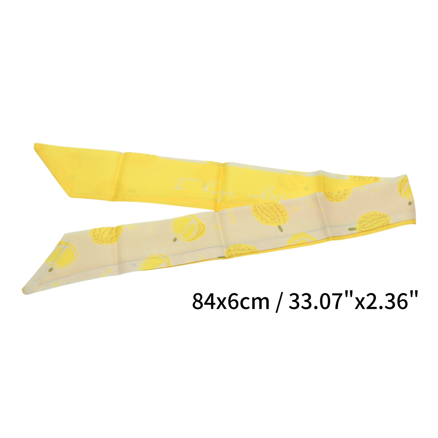 Diadema larga con estampado de frutas para mujer, color amarillo claro, 1 unidad