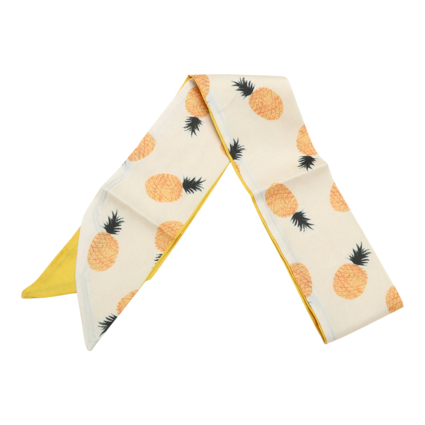 Fruit Print Long Ribbon Headband for Women Yellow 1 Pc