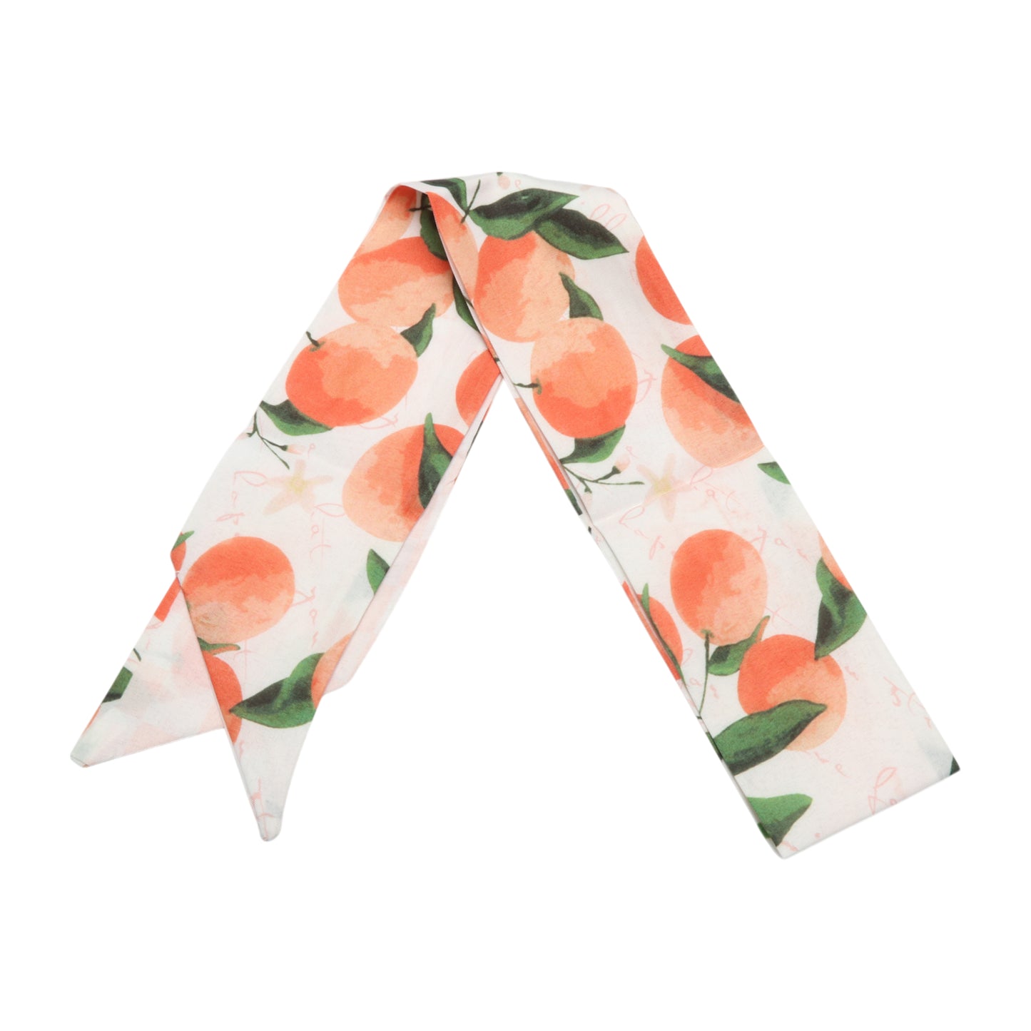 Fruit Print Long Ribbon Headband for Women Orange Yellow 1 Pc