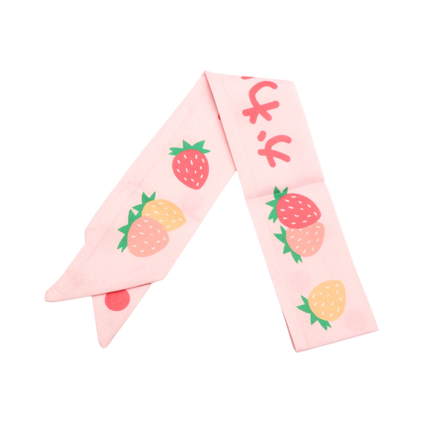 Strawberry Long Ribbon Headband for Women Pink 1 Pc