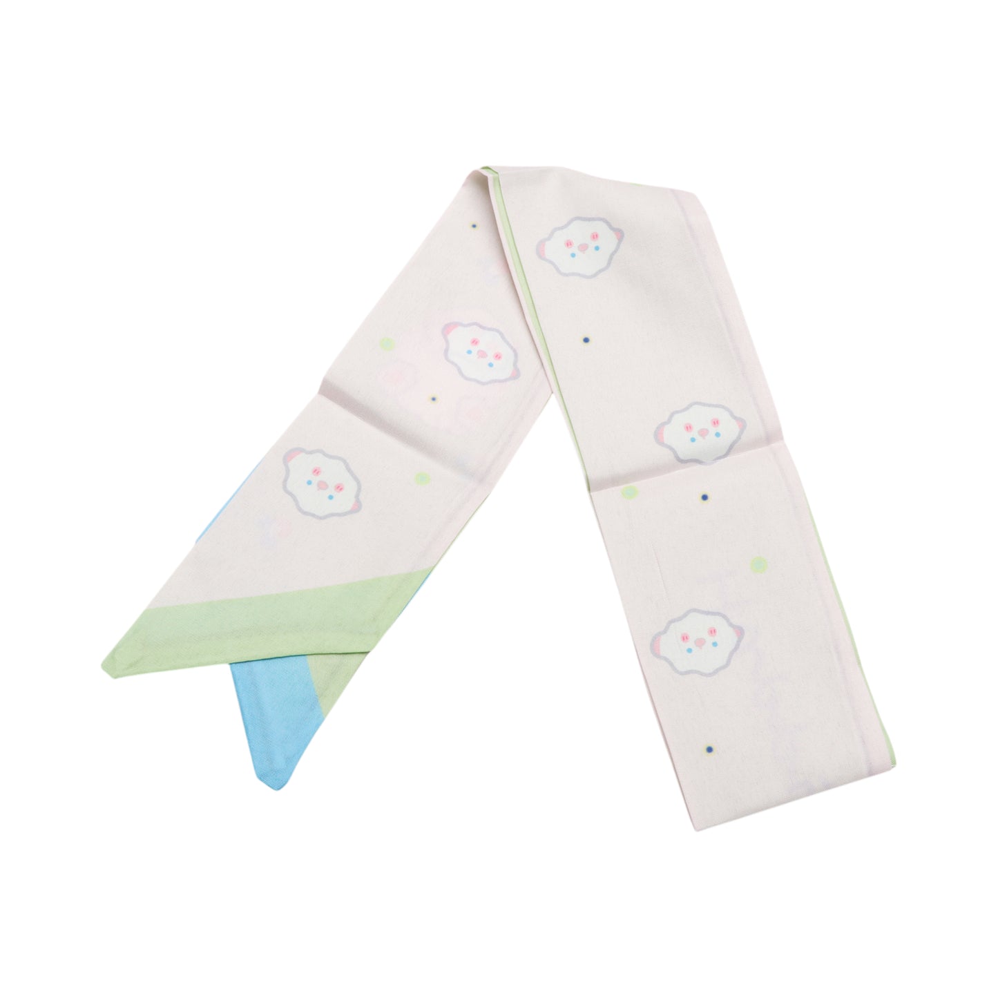 Clouds Long Ribbon Headband for Women Pink Green 1 Pc