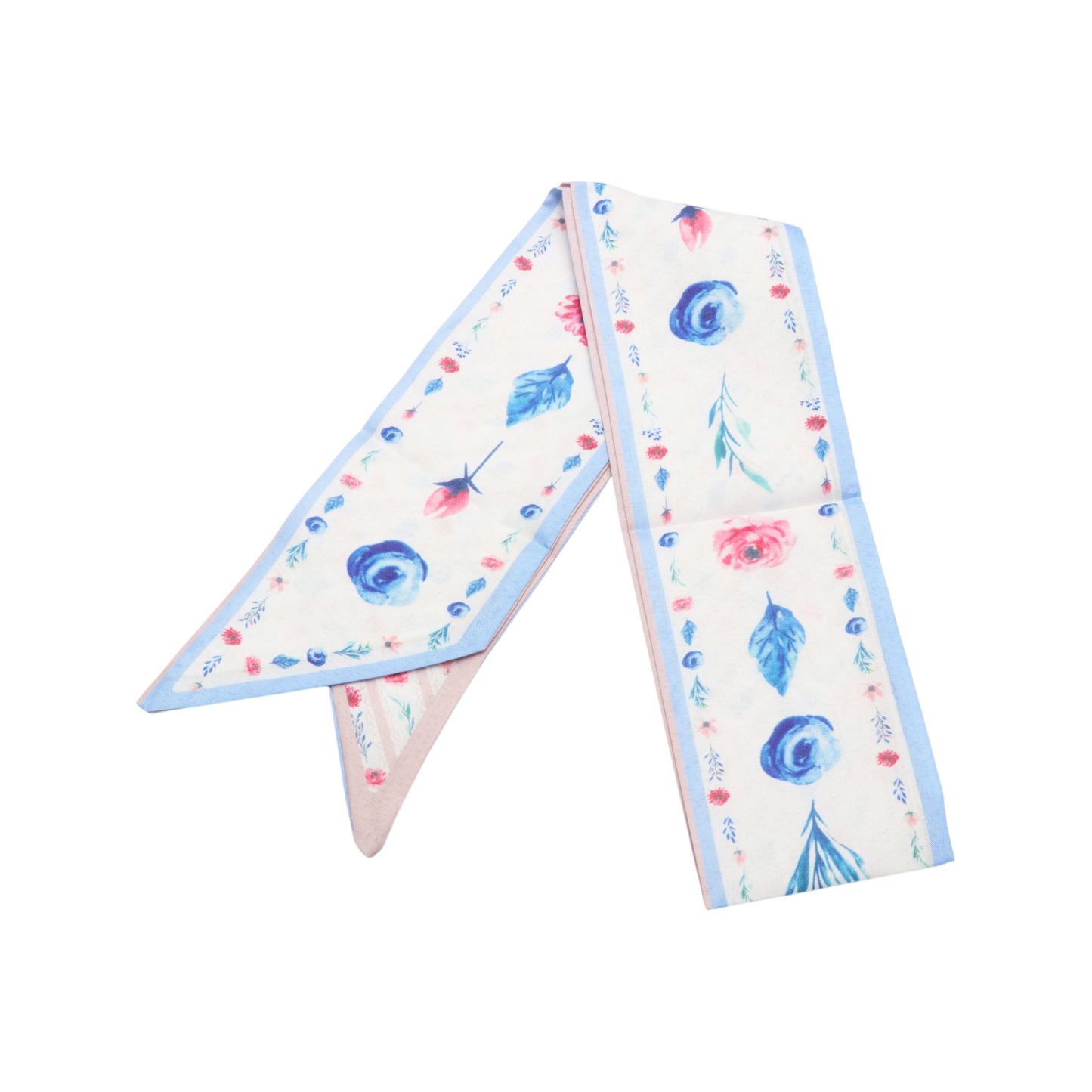 Floral Long Ribbon Headband for Women Blue 1 Pc