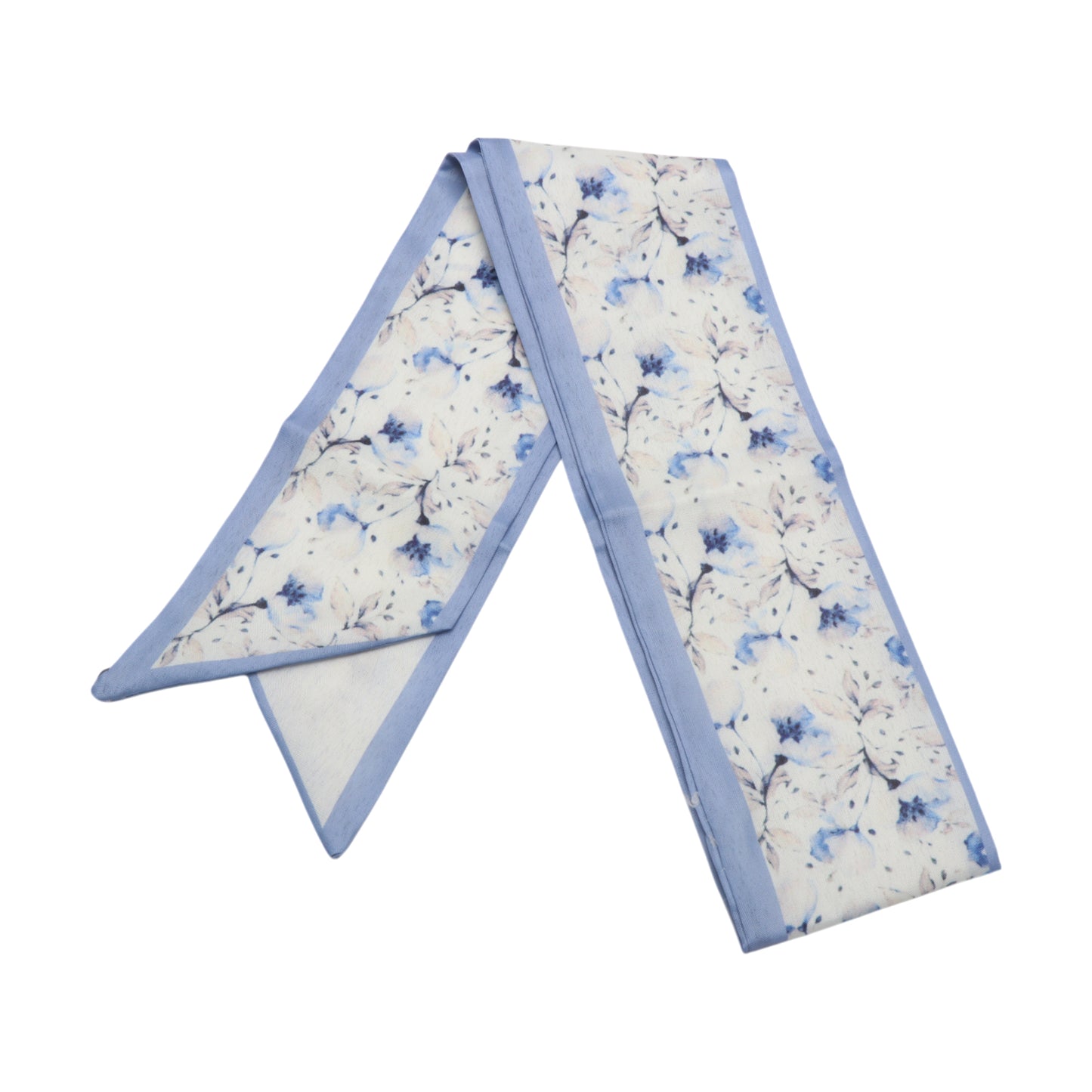 Flower Long Ribbon Headband for Women Blue 1 Pc