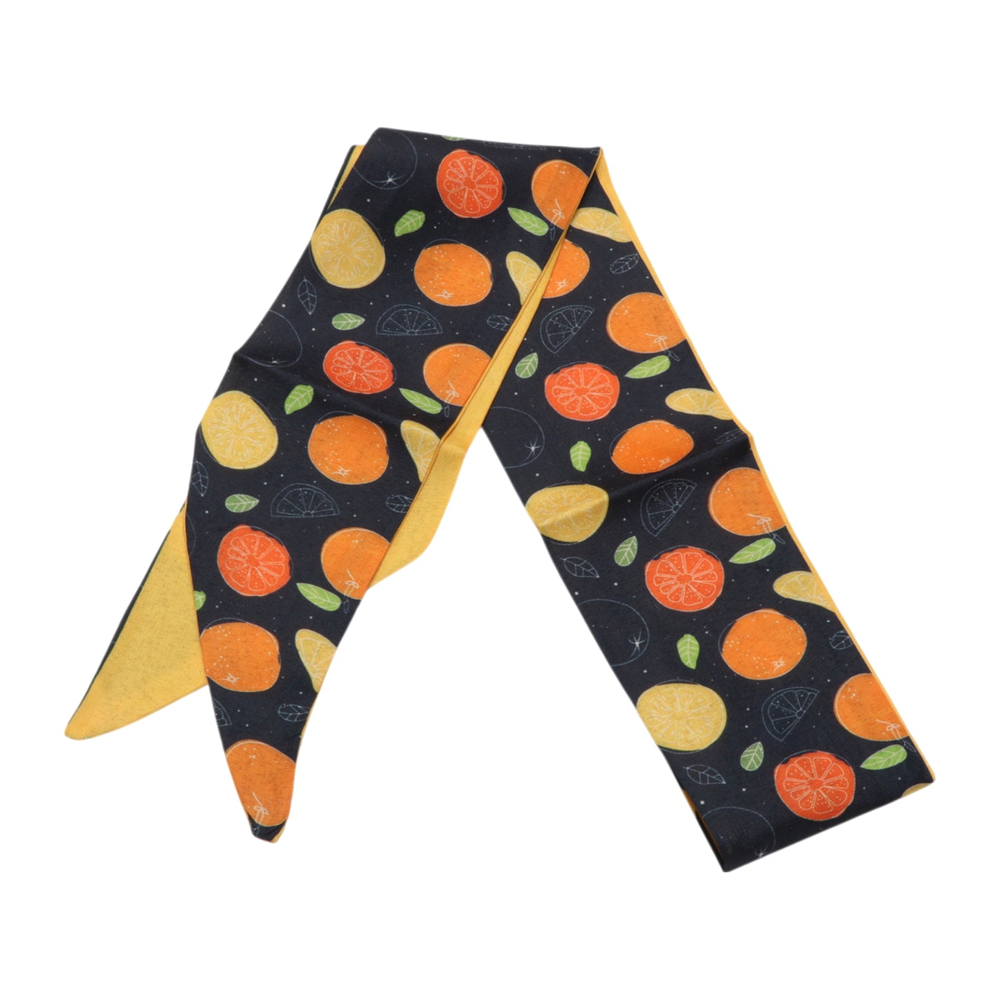 Fruit Long Ribbon Headband for Women Black Orange 1 Pc