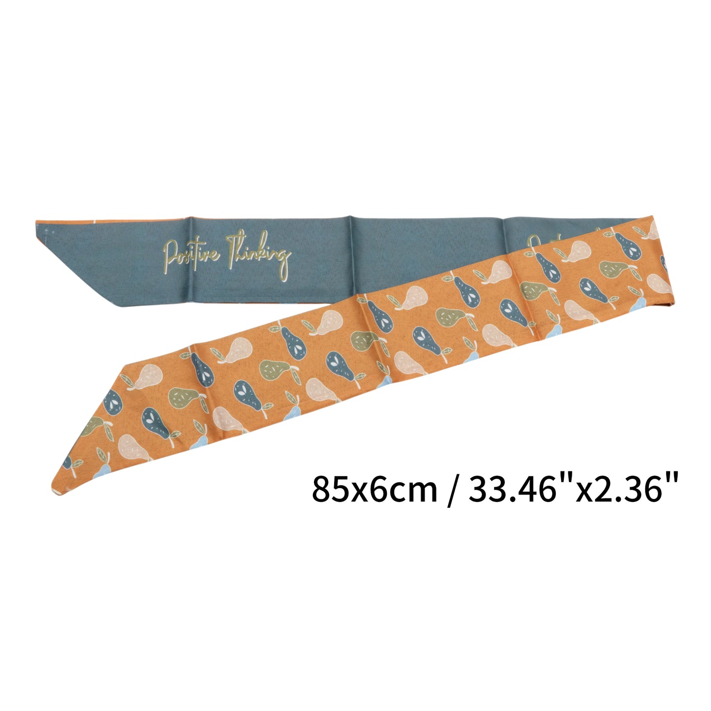 Fruit Long Ribbon Headband for Women Blue Orange 1 Pc