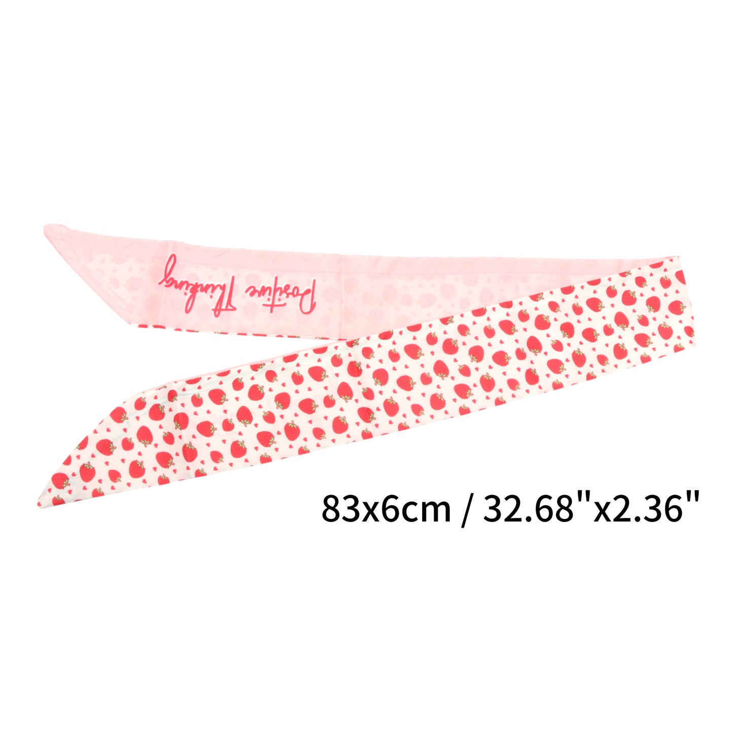 Diadema larga con lazo de frutas para mujer, color rosa claro y rojo, 1 unidad