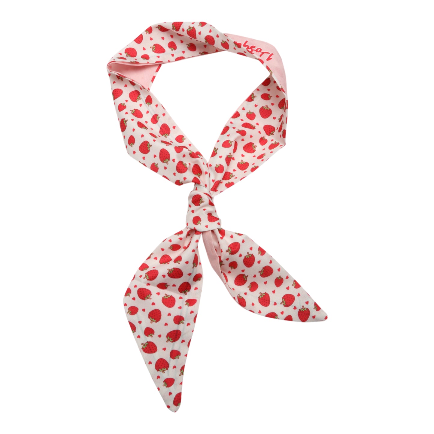 Diadema larga con lazo de frutas para mujer, color rosa claro y rojo, 1 unidad