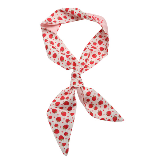Diadema larga con lazo de frutas para mujer, color rosa claro y rojo, 1 unidad