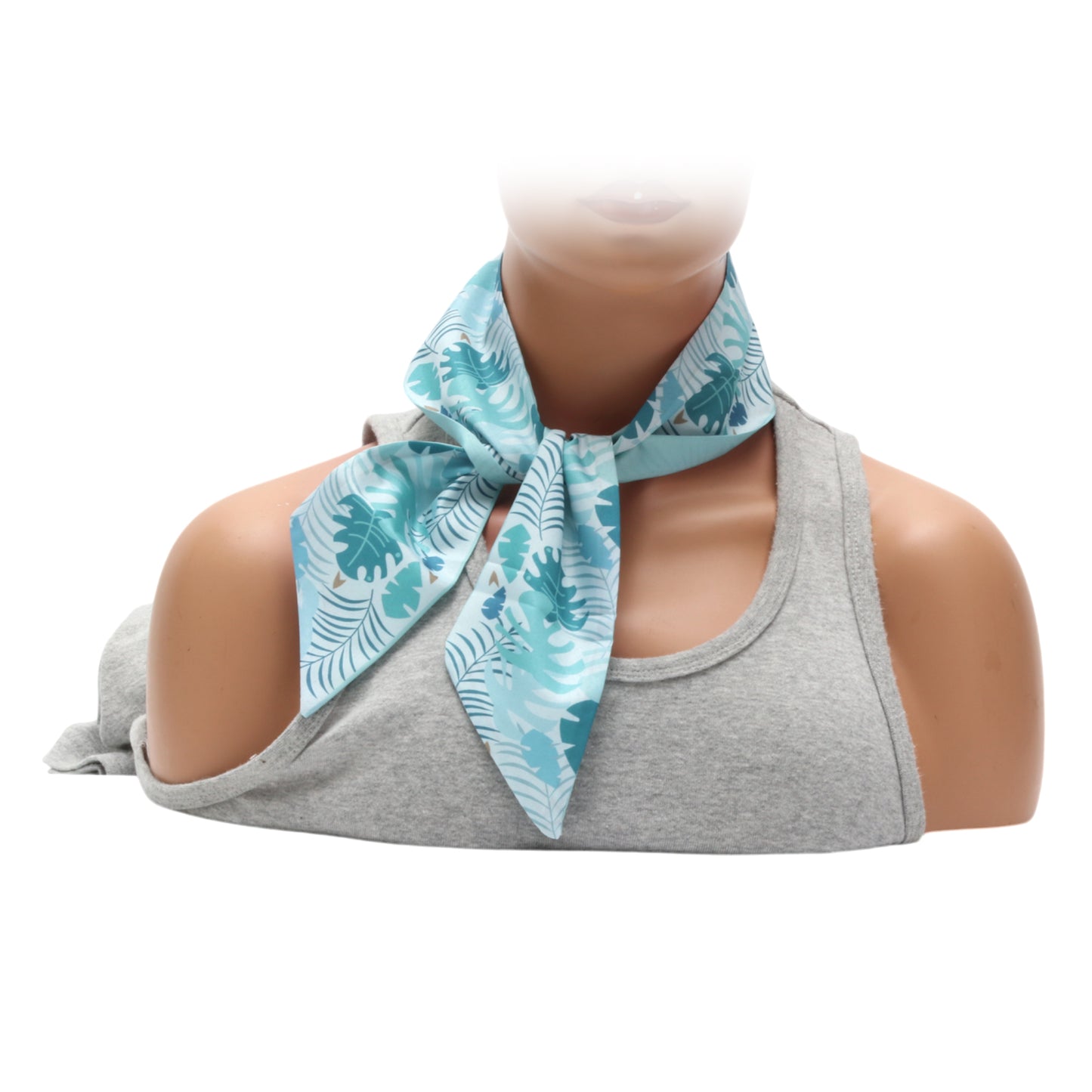 Diadema larga con estampado de hojas para mujer, color azul, 1 unidad
