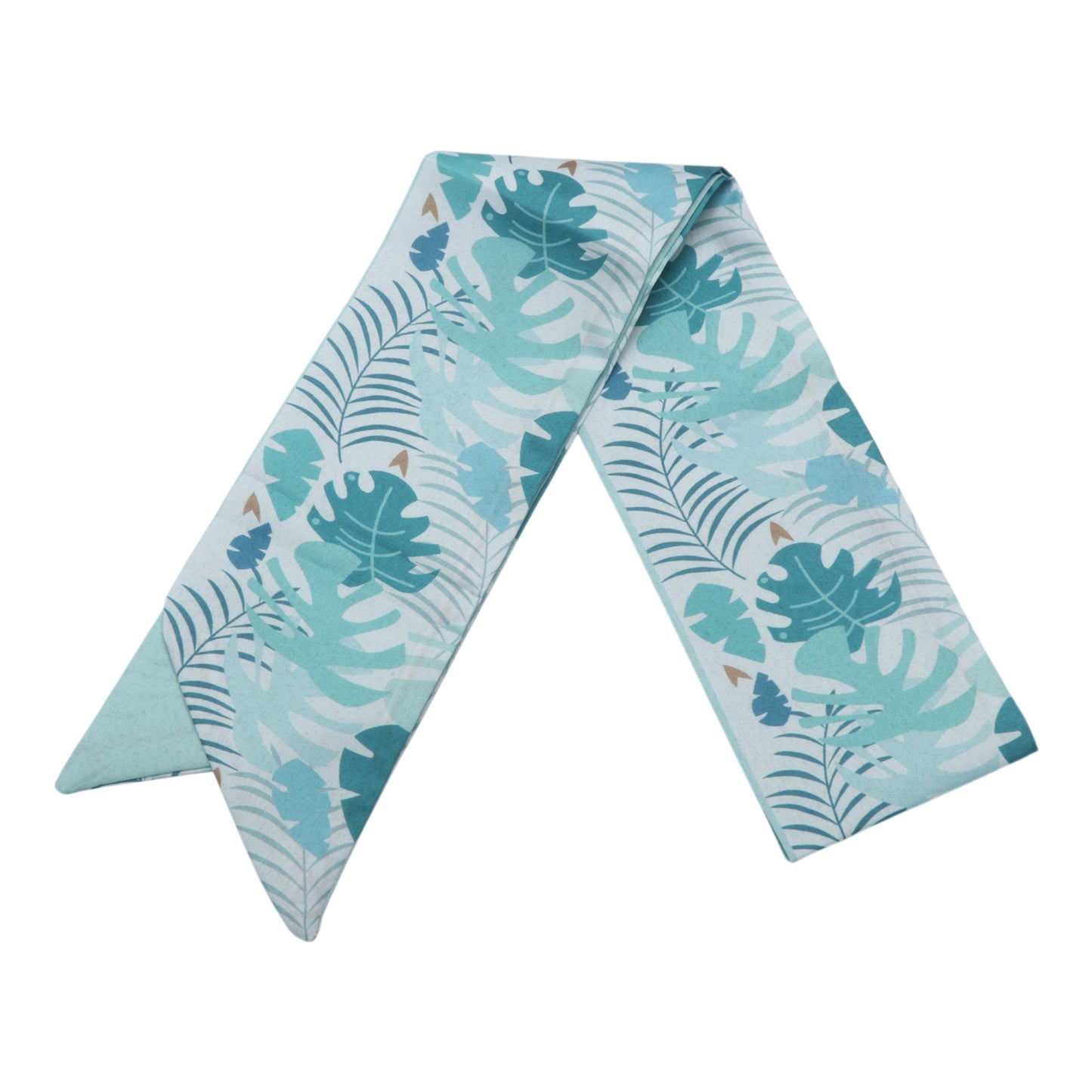 Long Ribbon Leaves Pattern Headband for Women Blue 1 Pc