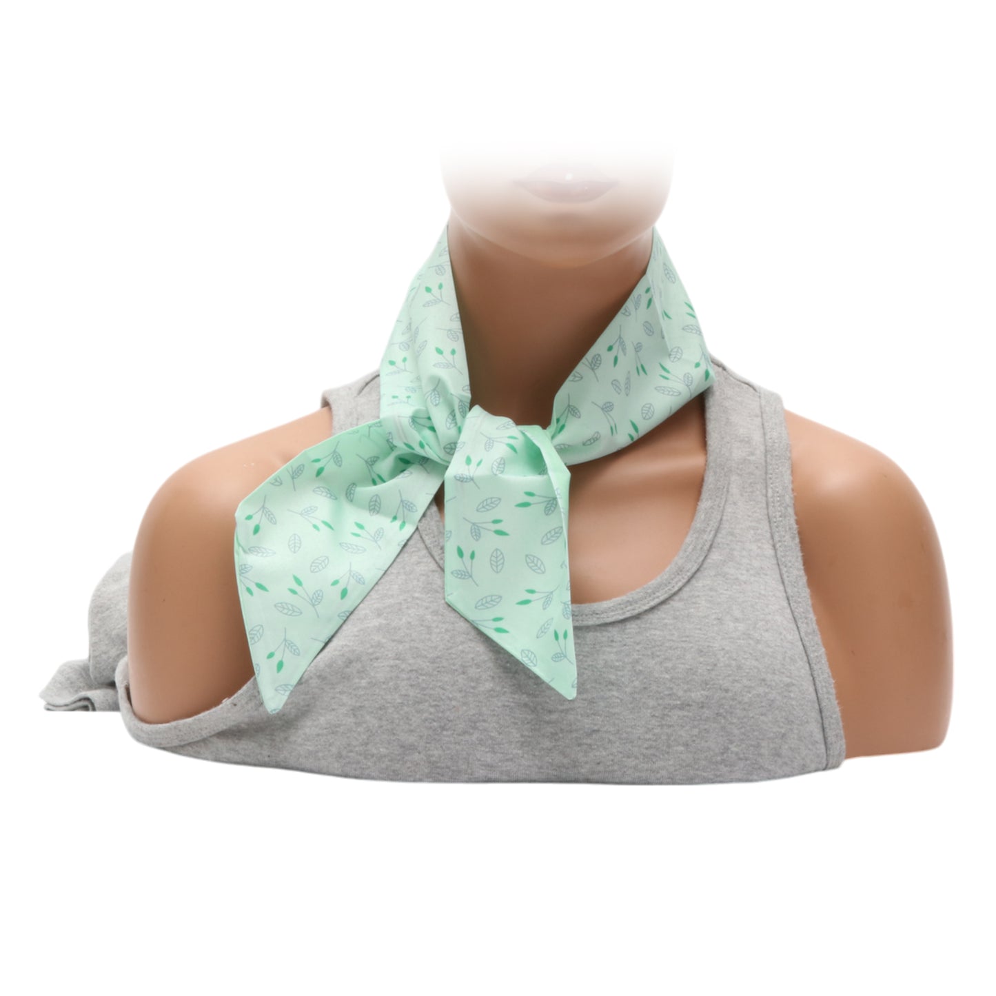 Long Ribbon Leaves Pattern Headband for Women Light Green 1 Pc
