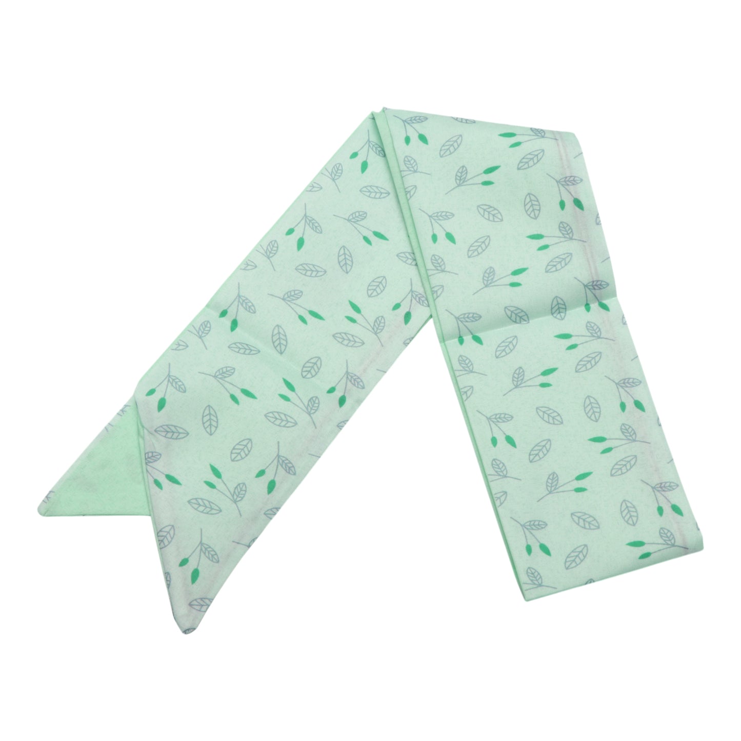 Long Ribbon Leaves Pattern Headband for Women Light Green 1 Pc