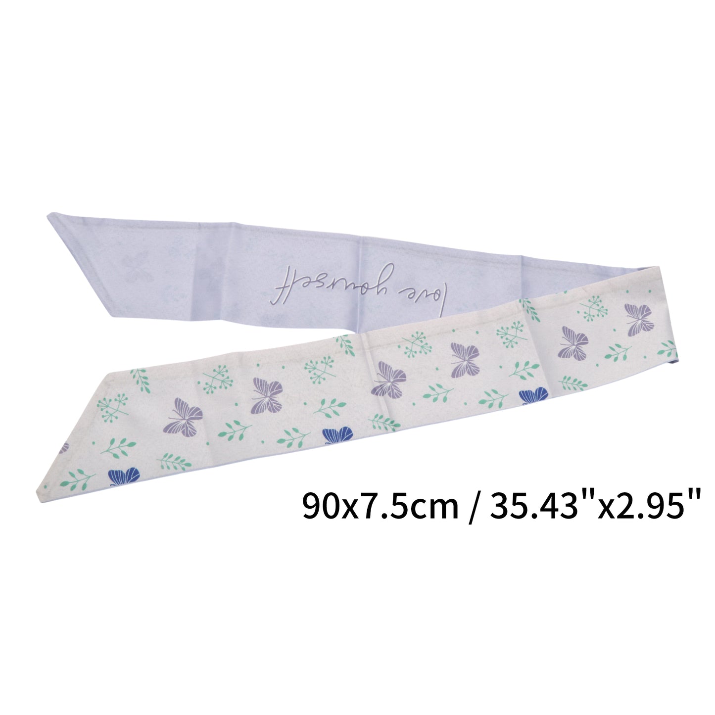 Long Ribbon Leaves Pattern Headband for Women Purple 1 Pc