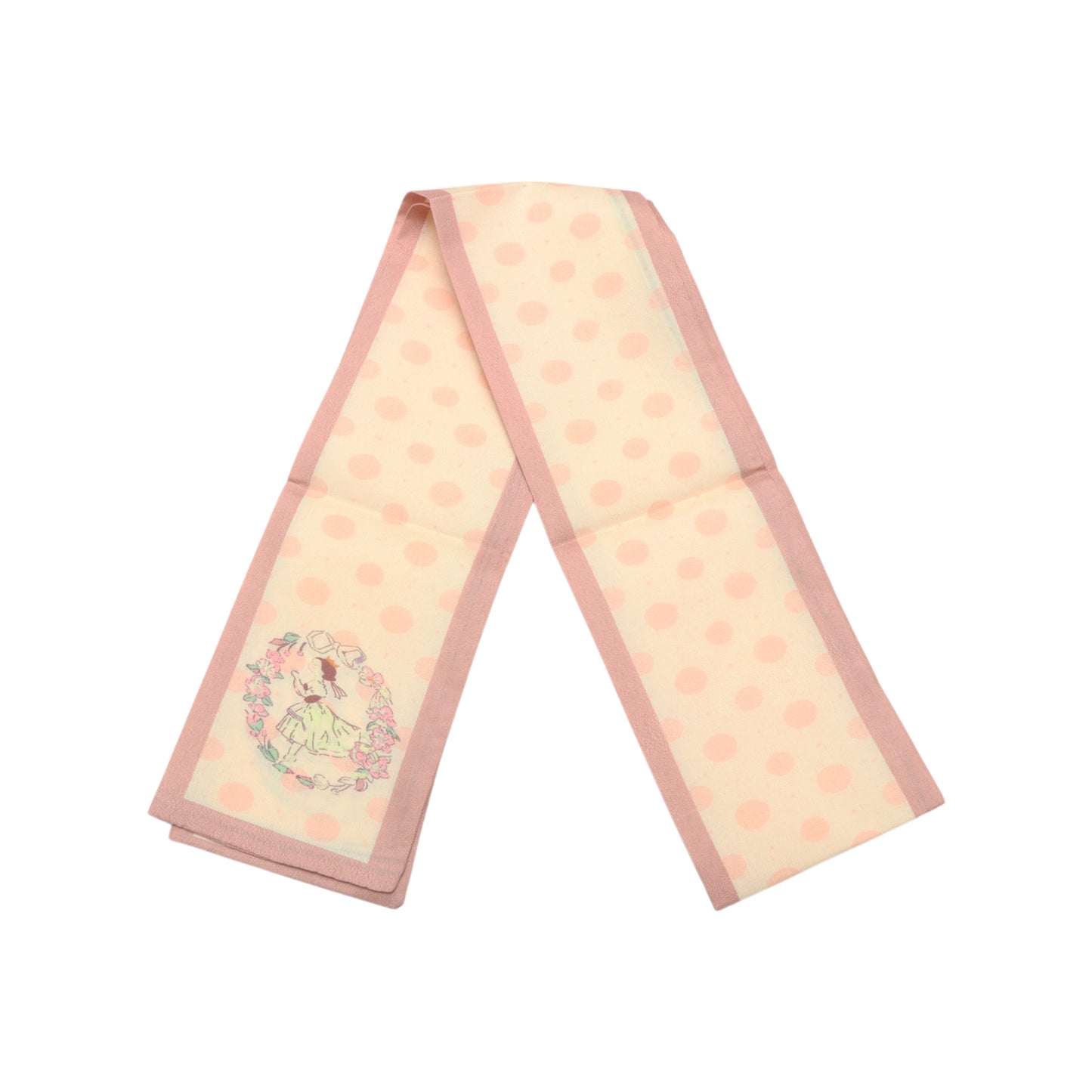 Polka Dots Vintage Headband for Women Beige Pink 1 Pc