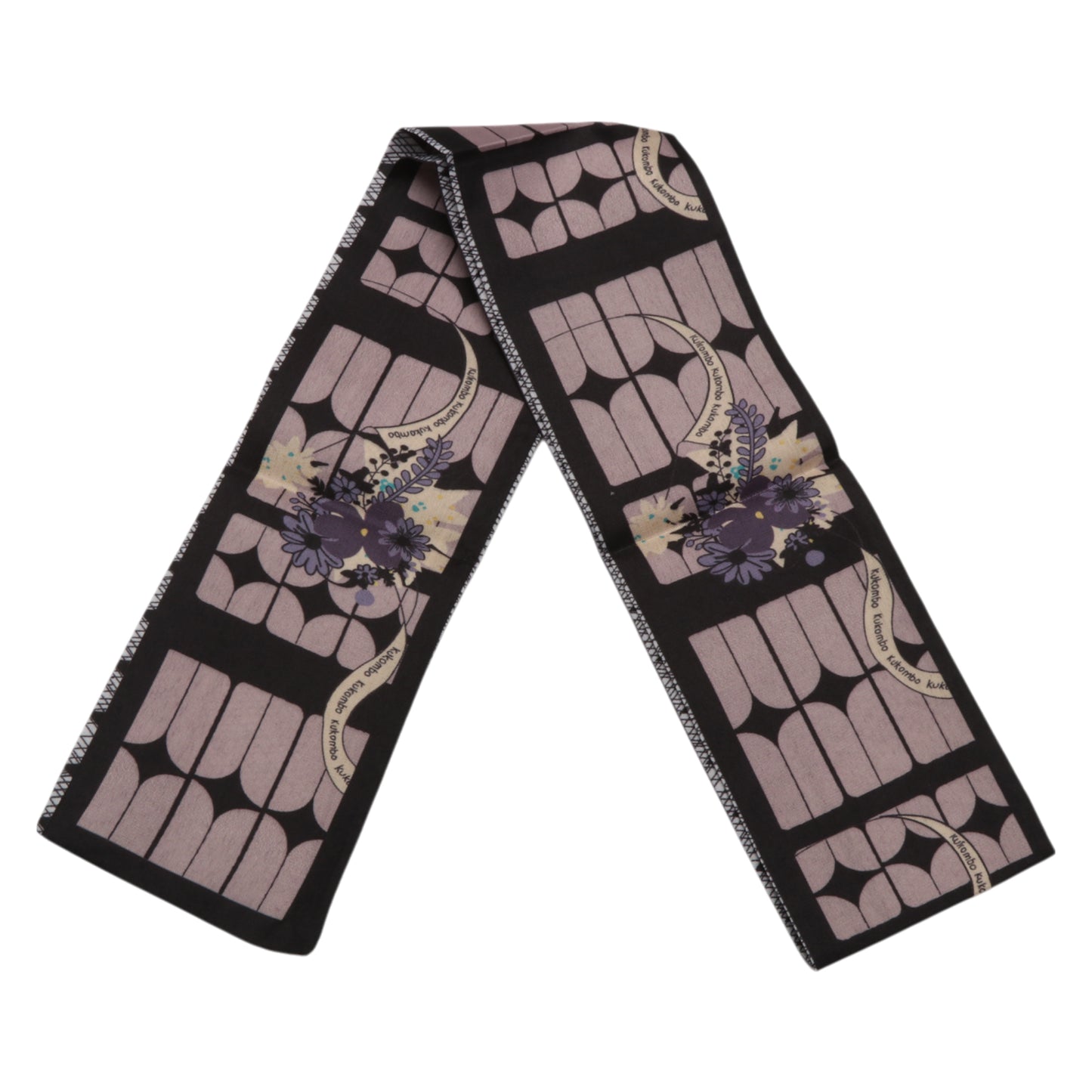 Bouquet Long Ribbon Headband for Women Black Light Purple 1 Pc