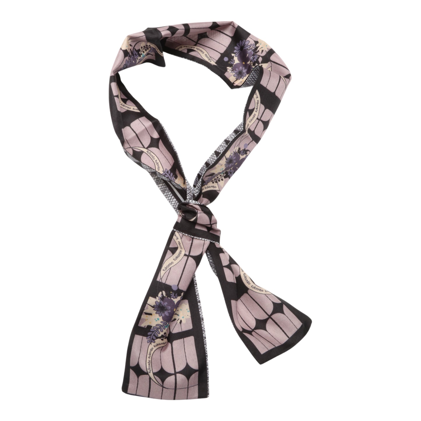 Diadema larga con lazo para mujer, color negro y morado claro, 1 unidad