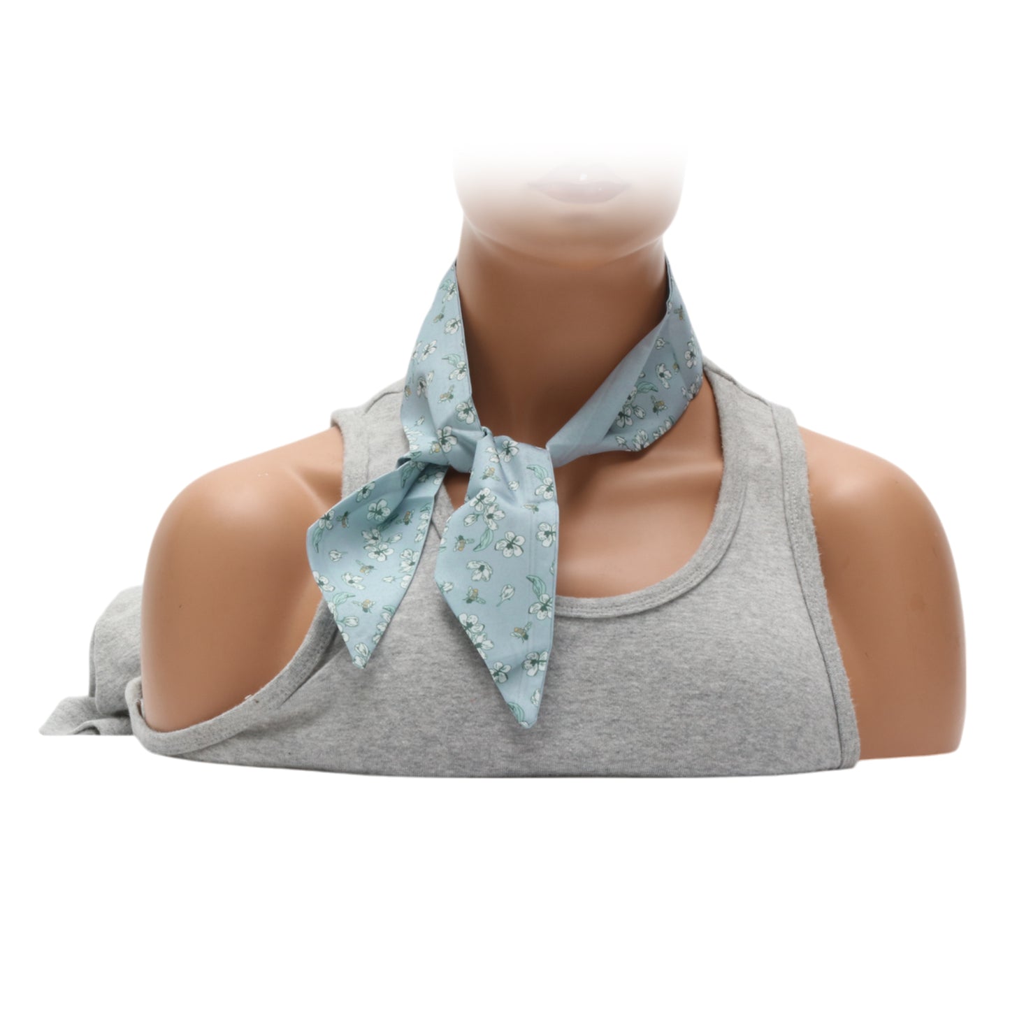 Diadema larga con flores para mujer, color azul claro, 1 unidad
