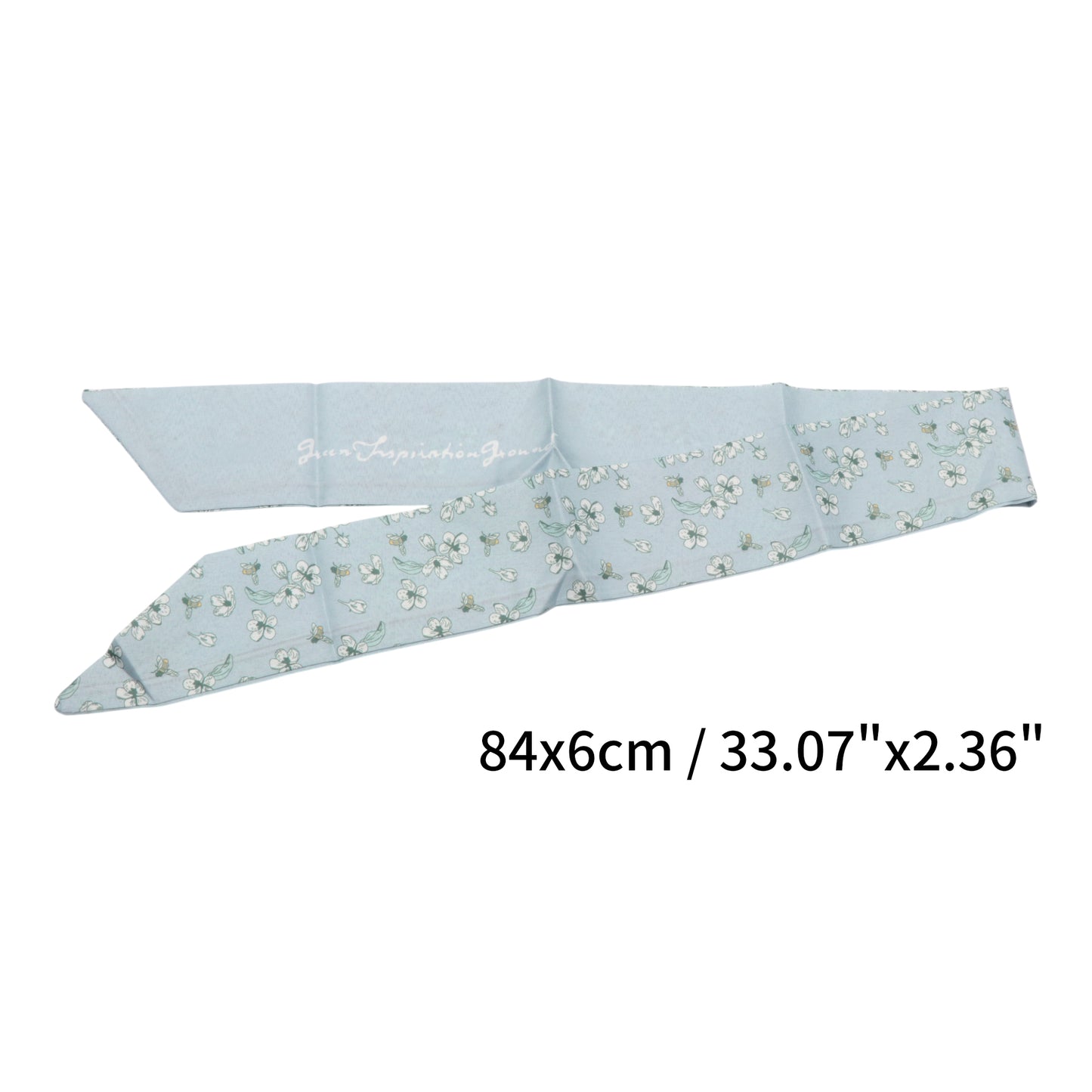 Diadema larga con flores para mujer, color azul claro, 1 unidad