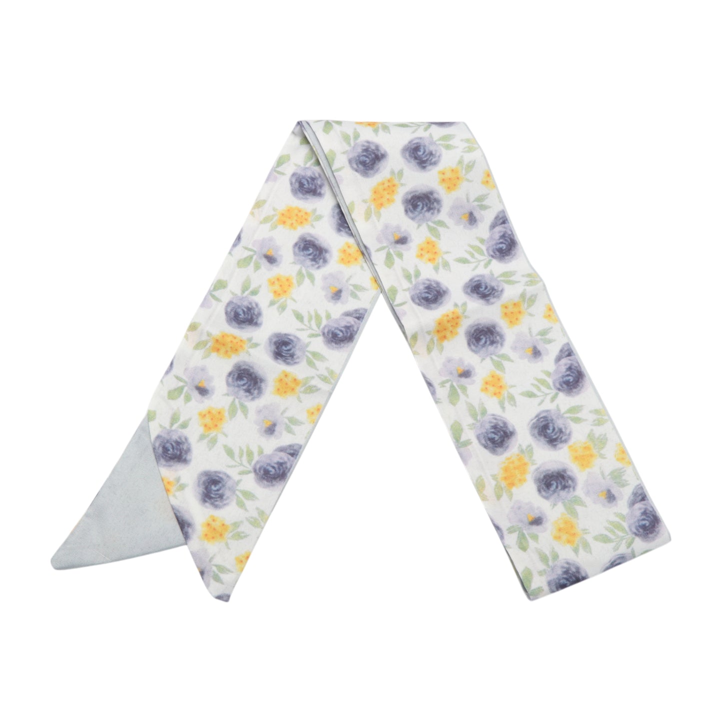 Rose Long Ribbon Headband for Women Blue Gray 1 Pc