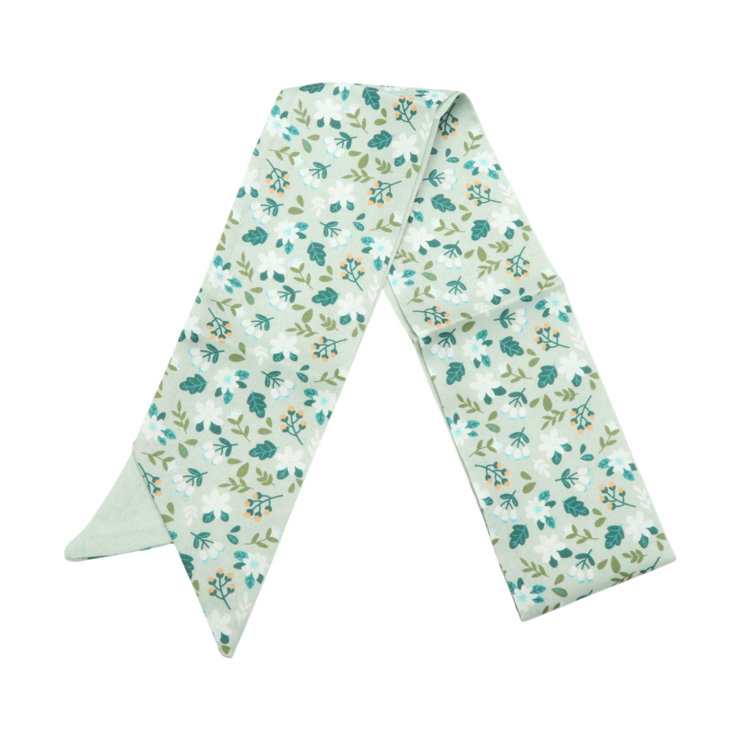 Diadema larga con cinta y flores pequeñas para mujer, color verde, 1 unidad