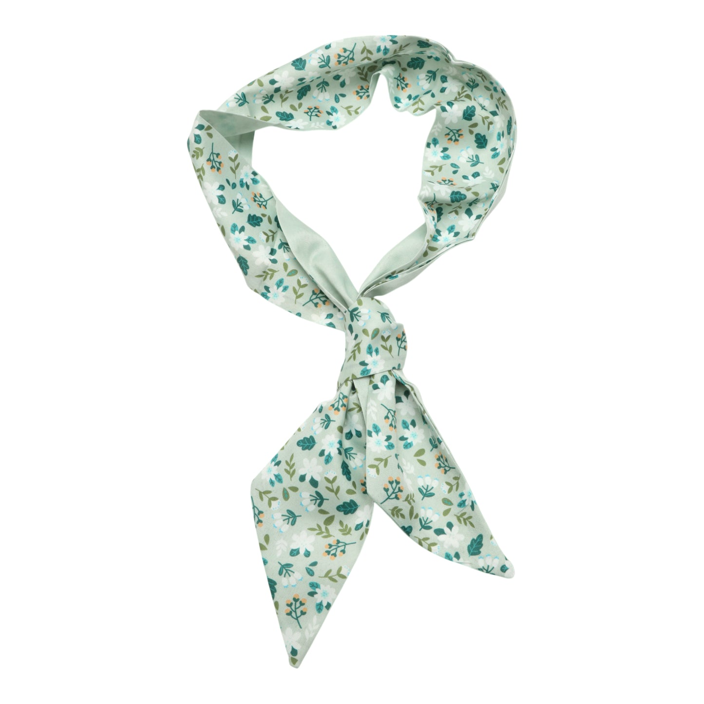 Diadema larga con cinta y flores pequeñas para mujer, color verde, 1 unidad