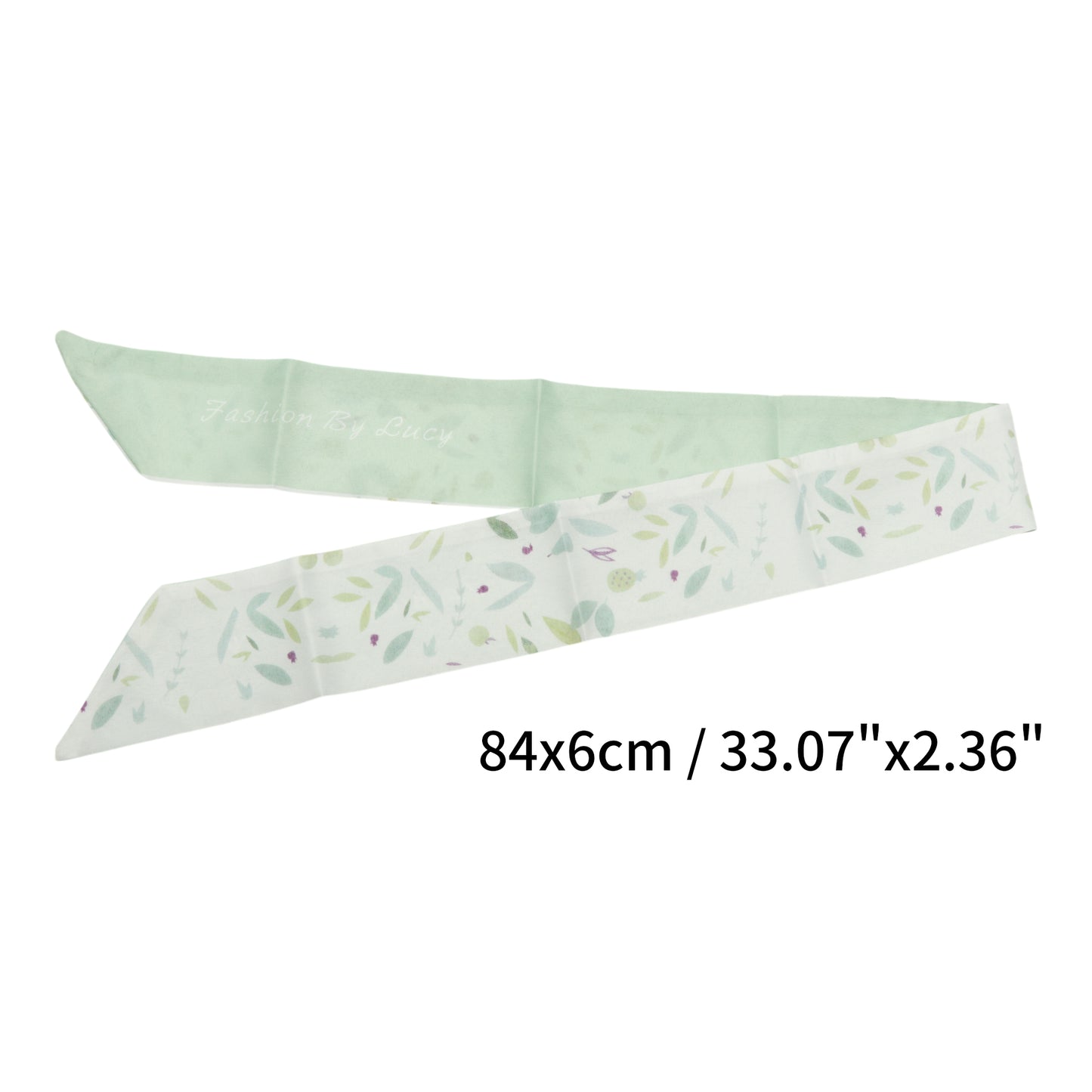 Leaves Long Ribbon Headband for Women Green 1 Pc