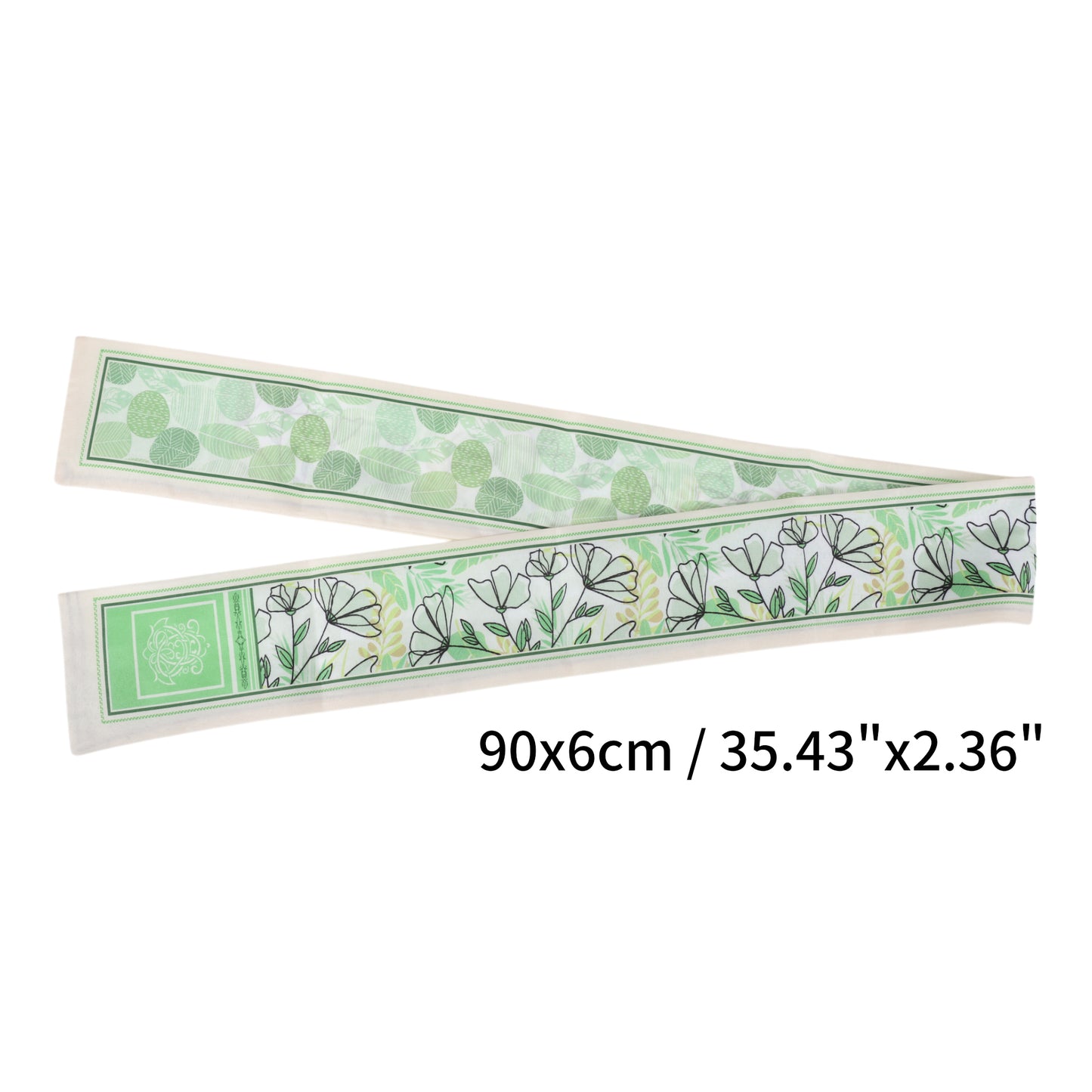 Flower Leaves Long Ribbon Headband for Women Light Green 1 Pc