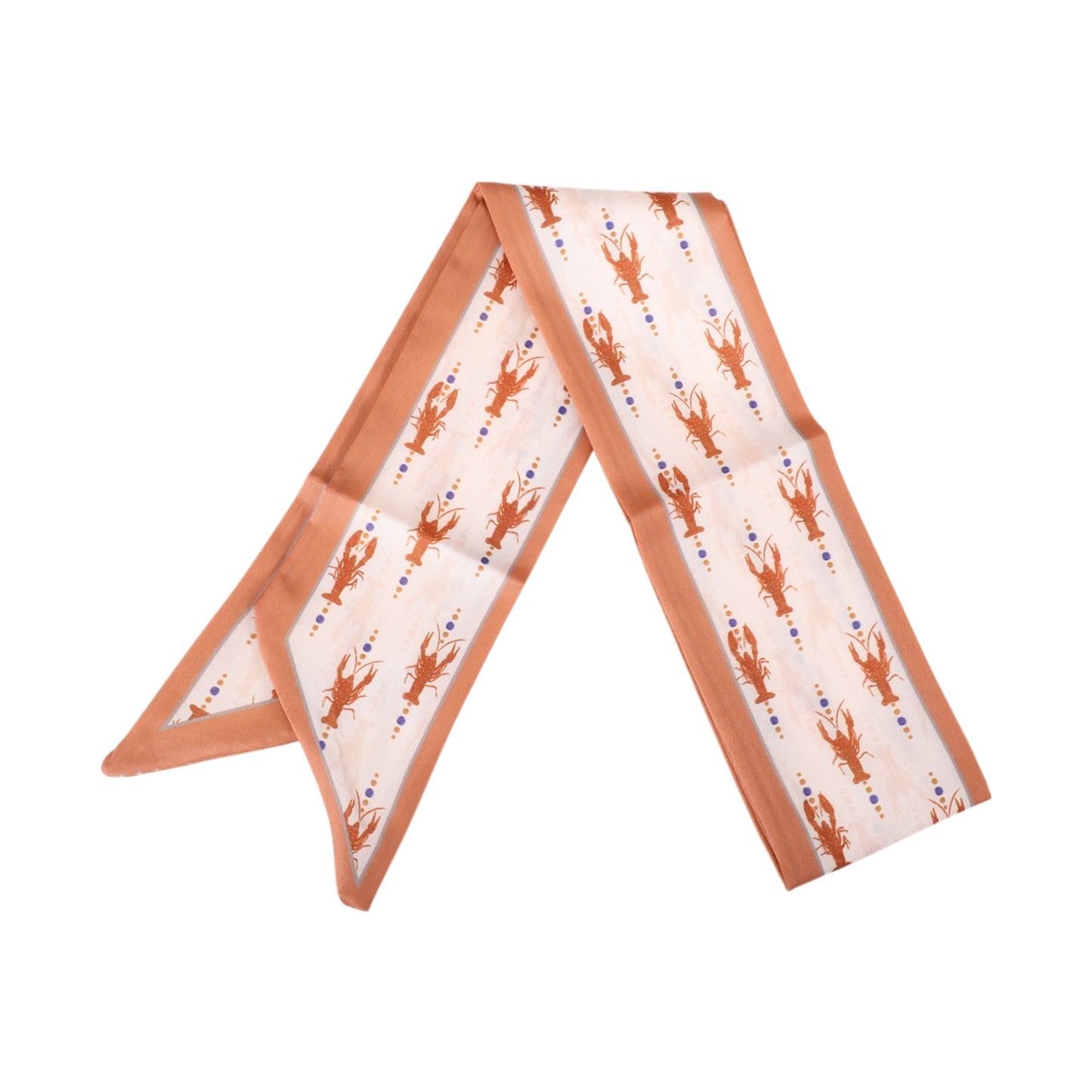 Lobster Long Ribbon Headband for Women Red Beige 1 Pc