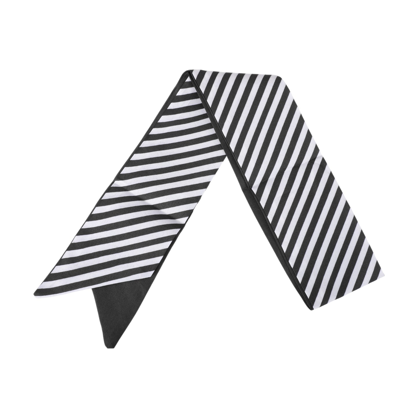 Stripes Long Ribbon Headband for Women Black White 1 Pc