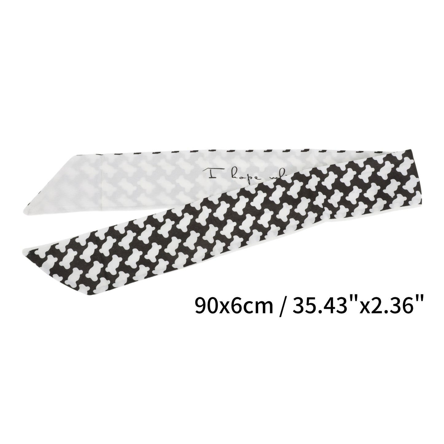 Irregular Geometric Long Ribbon Headband for Women Black White 1 Pc