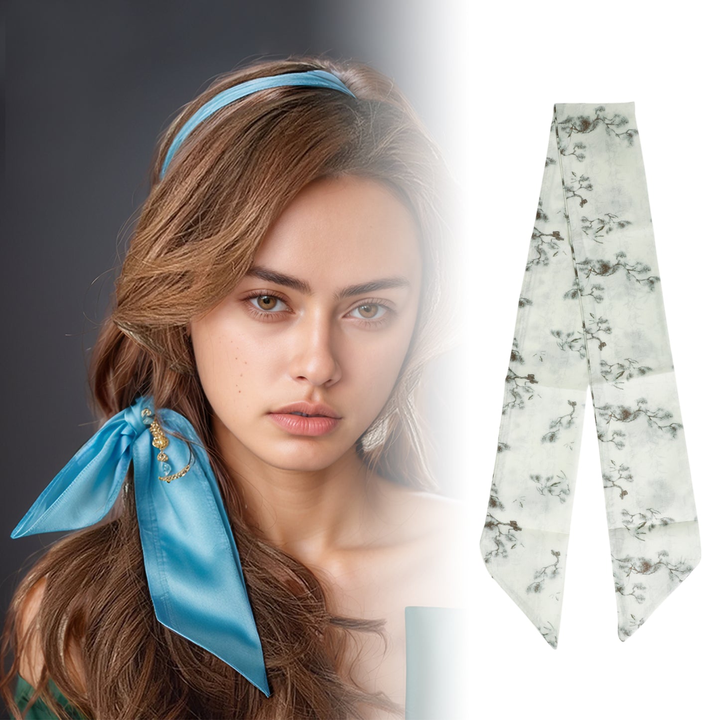 Vintage Pine Headband for Women Beige 1 Pc