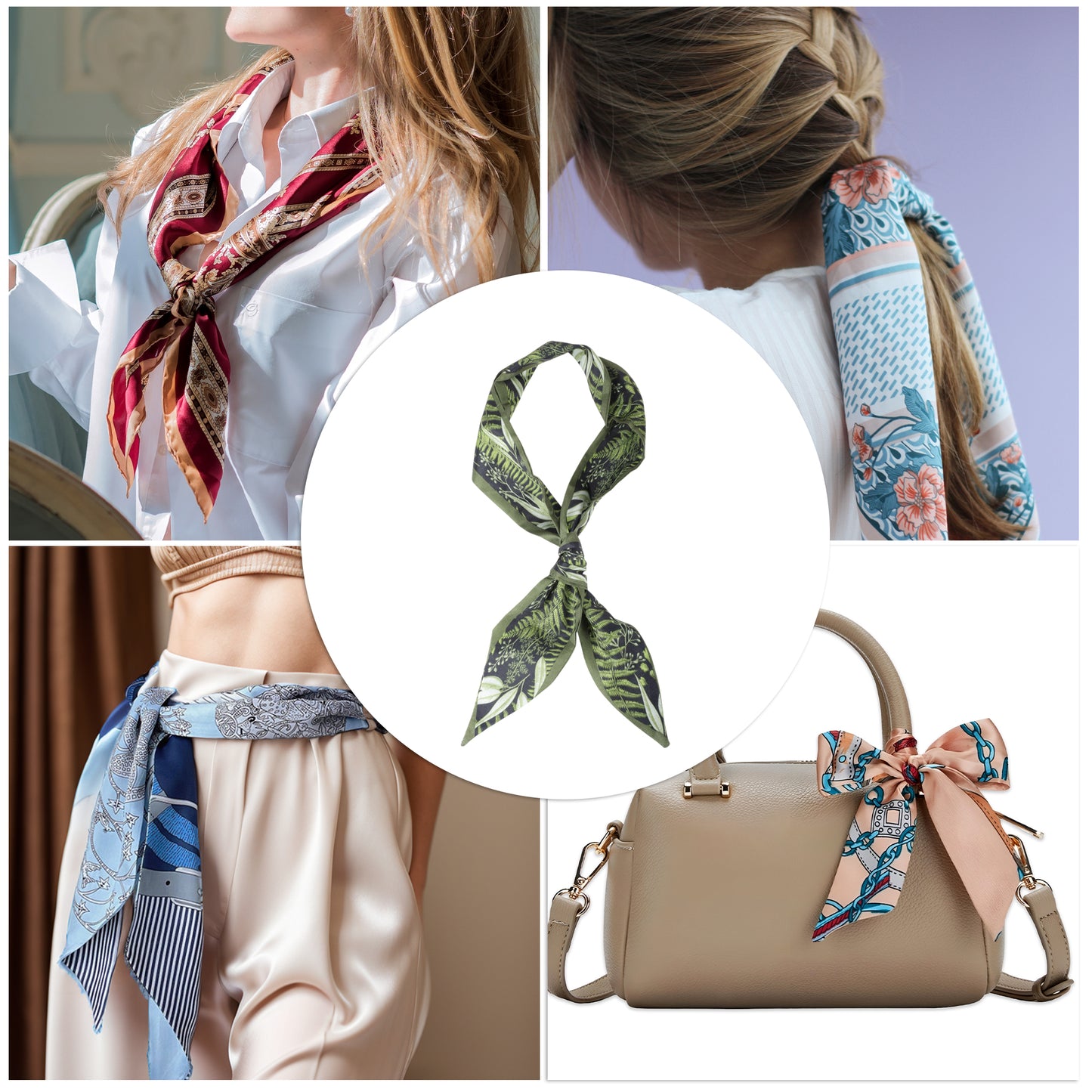 Leaf Self Tie Headband for Women Green 1 Pc