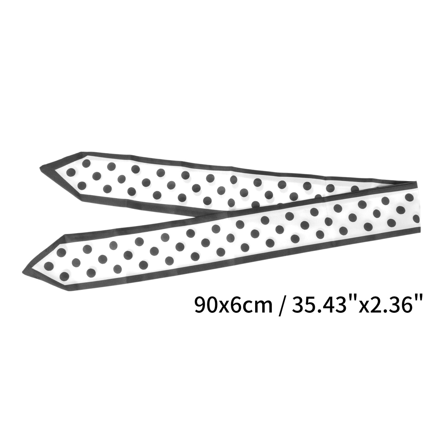 Diadema de satén con lunares para mujer, color negro y blanco, 1 unidad