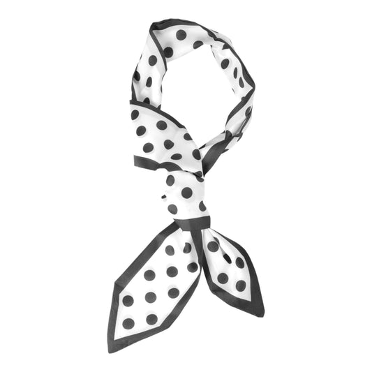 Polka Dot Satin Headband for Women Black White 1 Pc