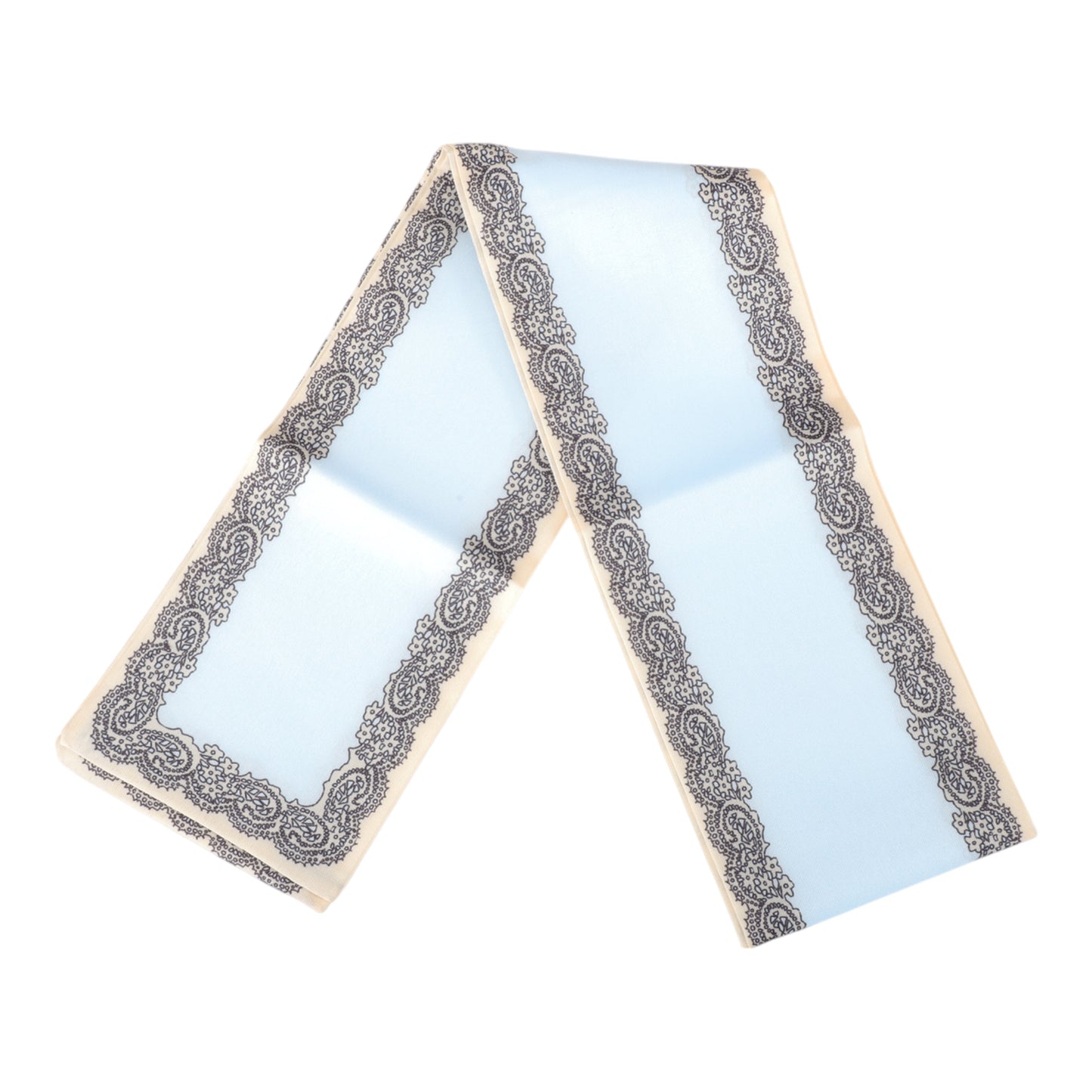 Print Satin Headband for Women Blue Gray 1 Pc