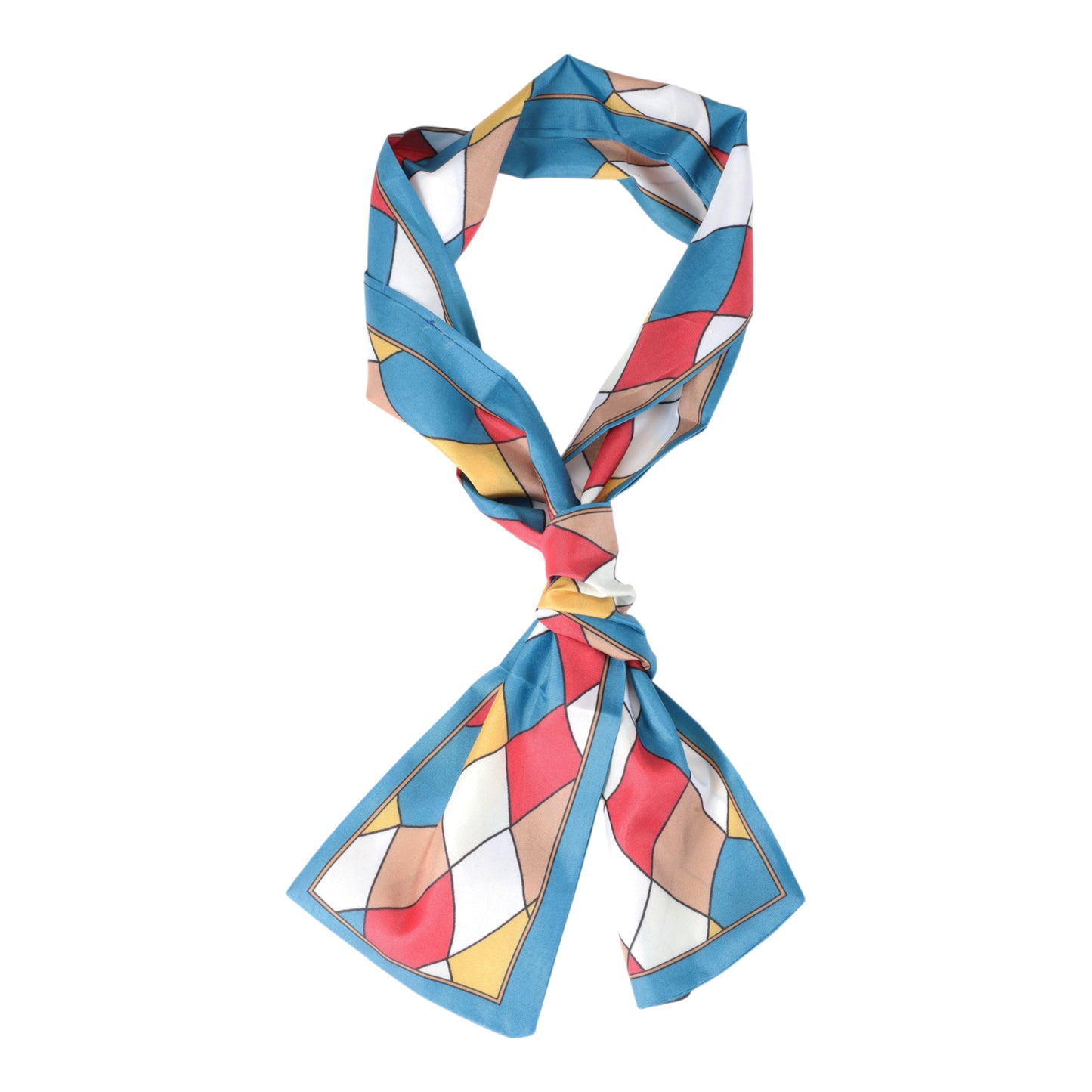 Diadema de satén geométrica para mujer, color naranja y rojo, 1 unidad