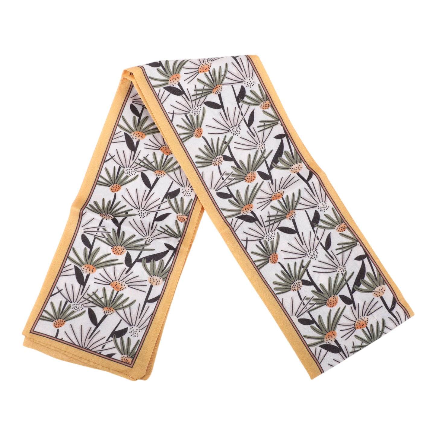 Flower Satin Headband for Women Yellow Coffee Color 1 Pc