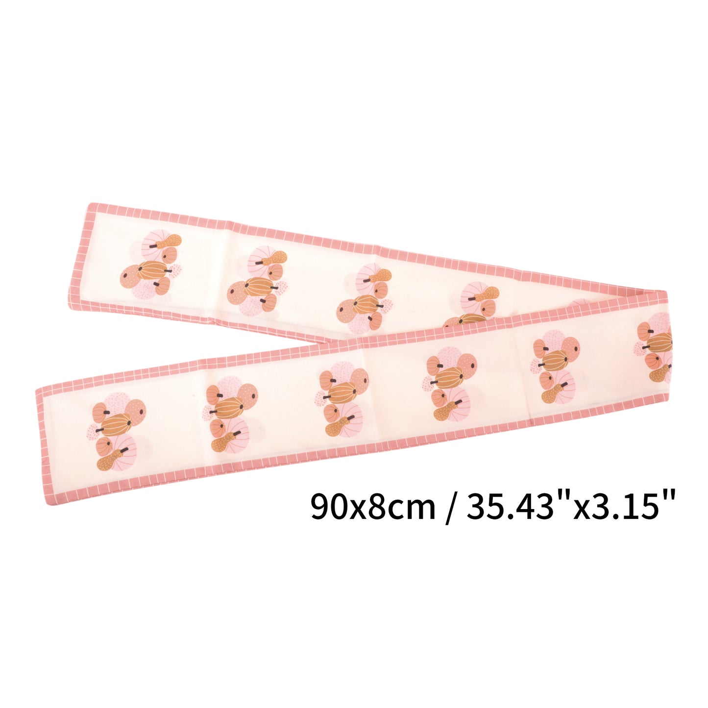 Diadema de satén con diseño de calabazas para mujer, color beige y rosa, 1 unidad