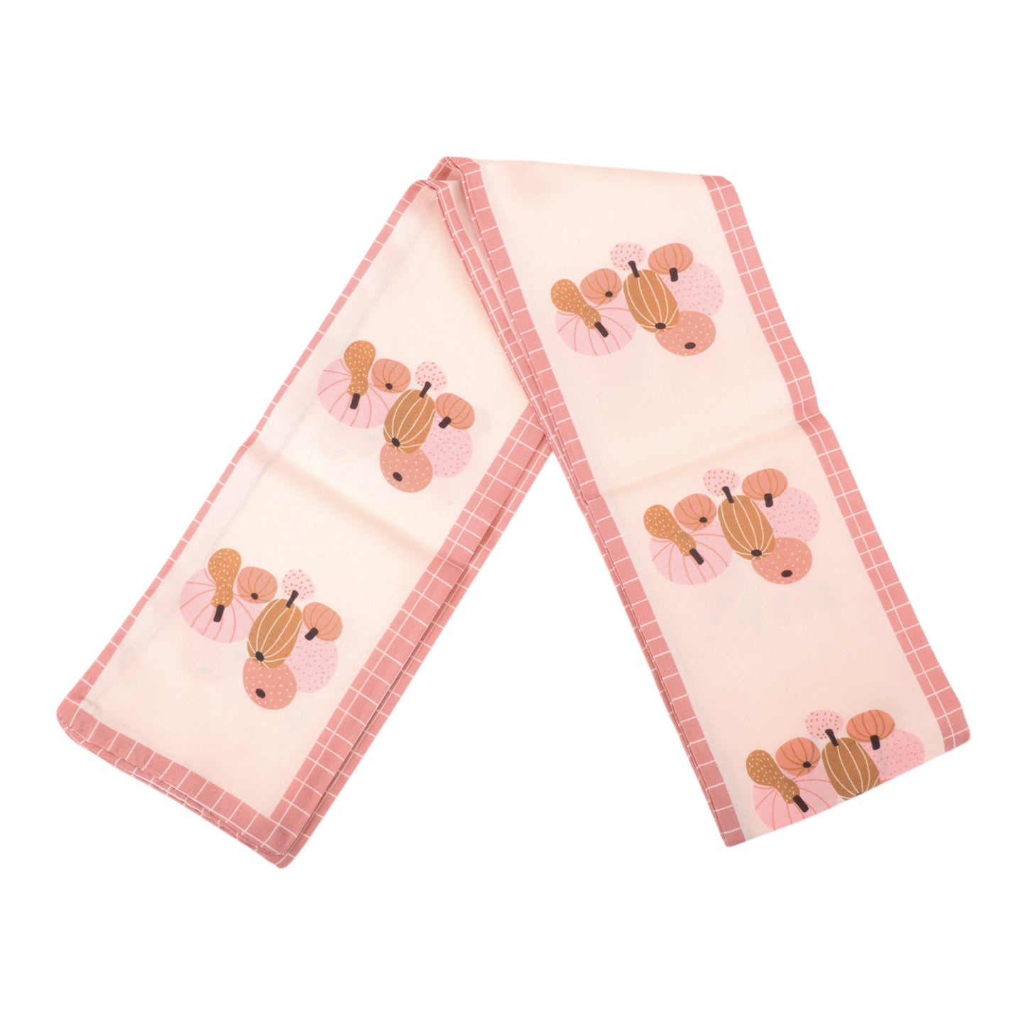 Pumpkins Satin Headband for Women Beige Pink 1 Pc