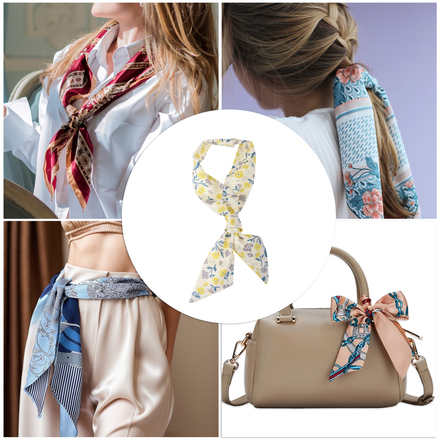 Diadema de satén con flores para mujer, color beige, 1 unidad