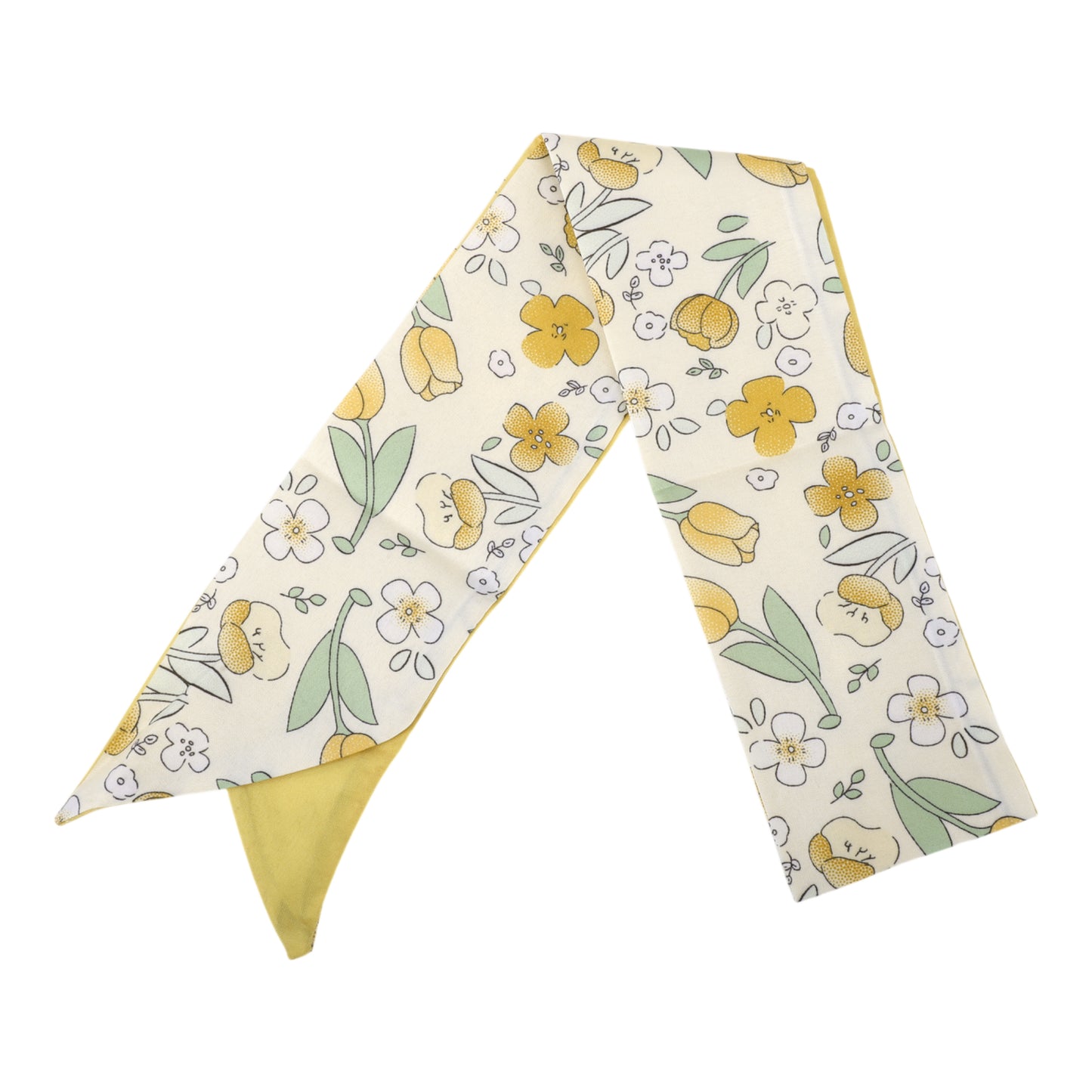 Flowers Satin Headband for Women Yellow Beige 1 Pc