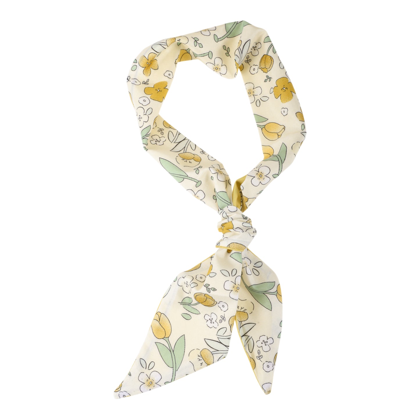 Diadema de satén con flores para mujer, color amarillo y beige, 1 unidad