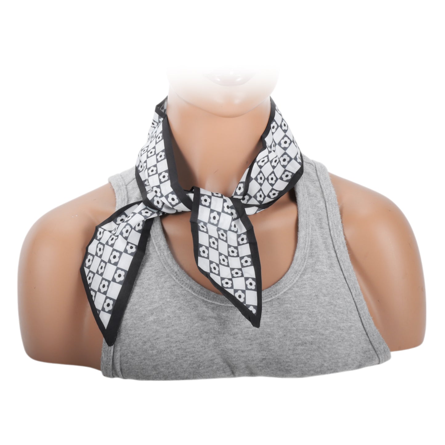 Diadema de satén vintage con bonito patrón para mujer, color blanco y negro, 1 unidad