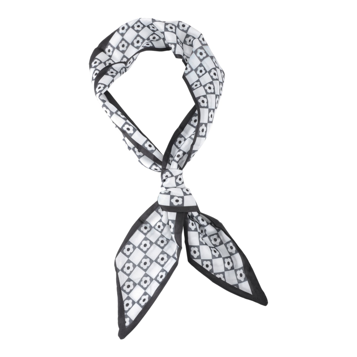 Diadema de satén vintage con bonito patrón para mujer, color blanco y negro, 1 unidad