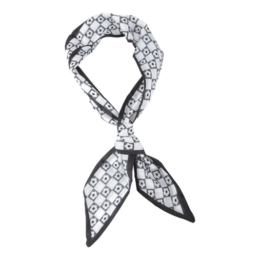 Cute Pattern Vintage Satin Headband for Women Black White 1 Pc