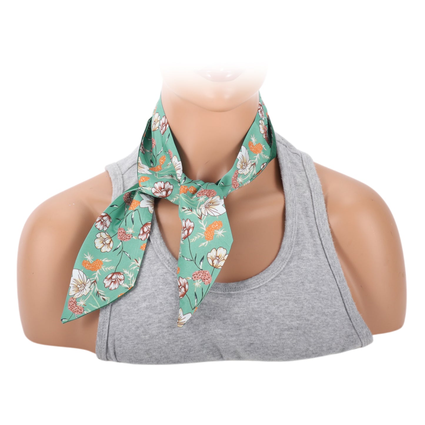 Diadema de satén con estampado de flores para mujer, color verde, 1 unidad