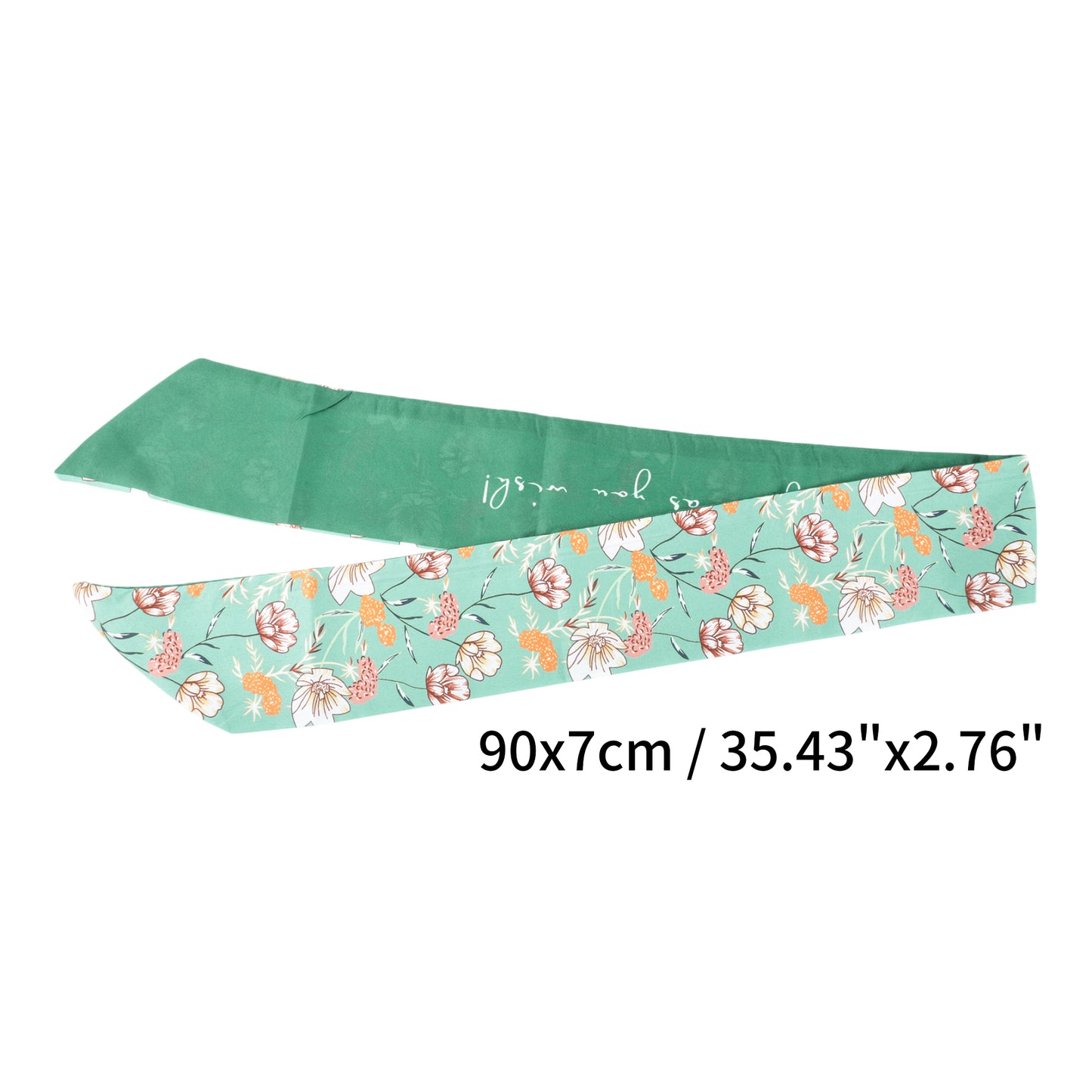 Diadema de satén con estampado de flores para mujer, color verde, 1 unidad