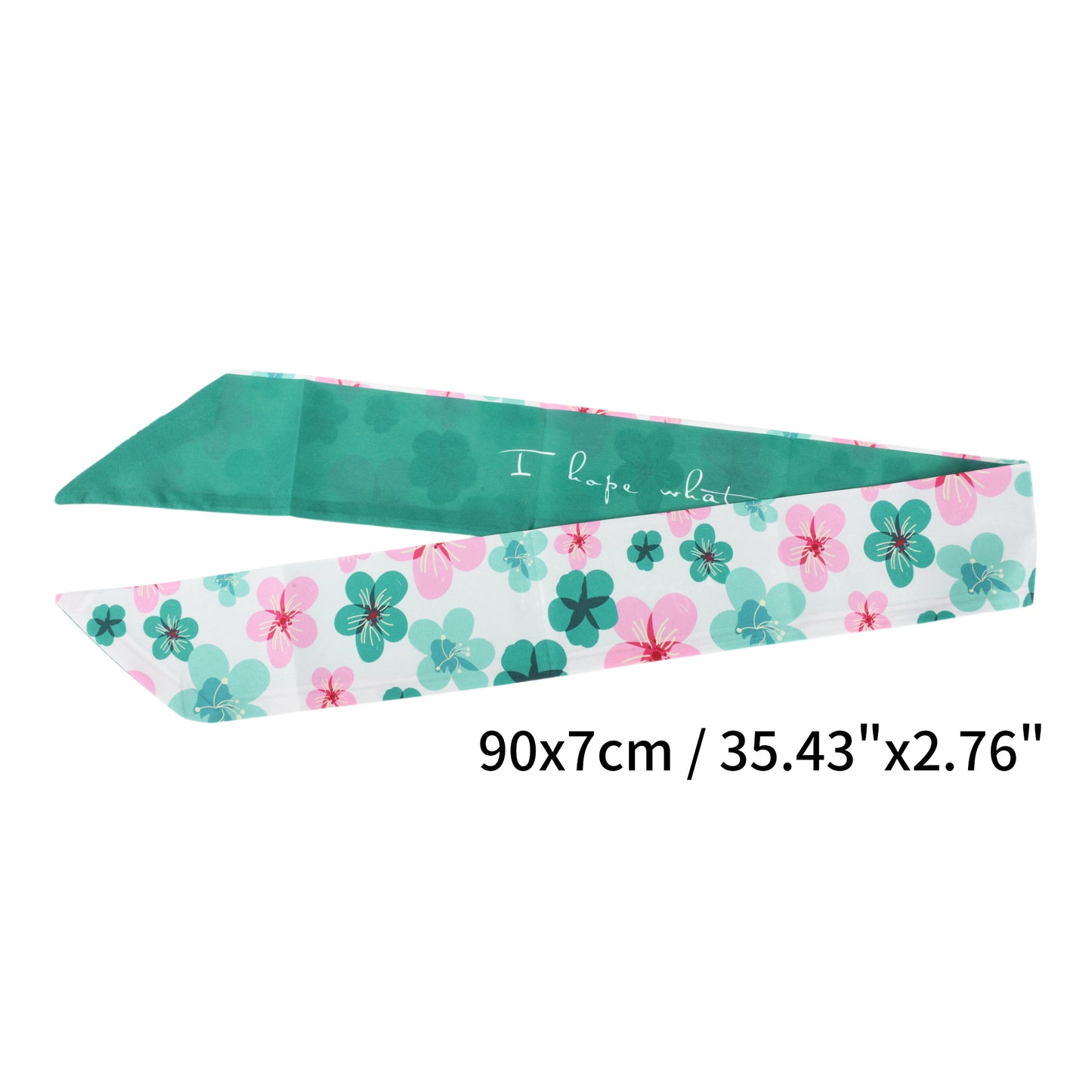 Flower Print Satin Self-tie Headband for Women Pink Green 1 Pc