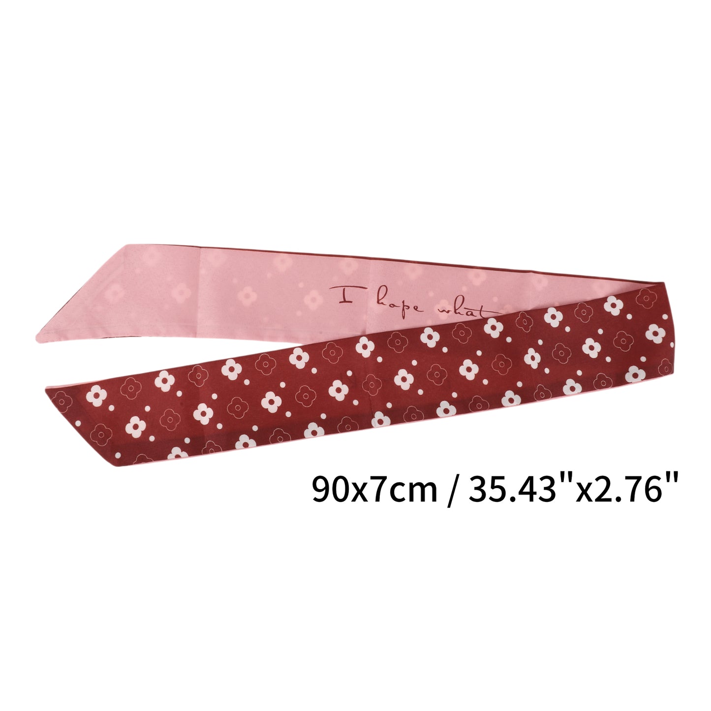 Flower Print Satin Self-tie Headband for Women Pink Red 1 Pc